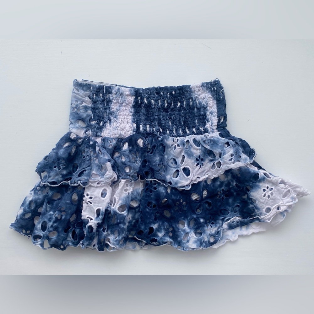 Flowers by Zoe FBZ Girls Blue White Tie Dyed Skirt - 4 Years